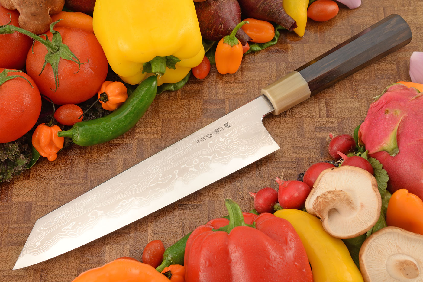 Chef's Knife (Kiritsuke Gyuto) - 9-1/2 in. (240mm) - Aogami 1 Carbon Damascus