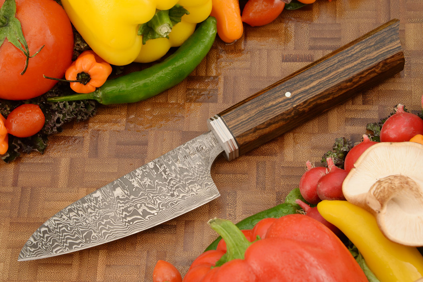 Damascus Chef's Knife (4-2/3 in) with Bocote