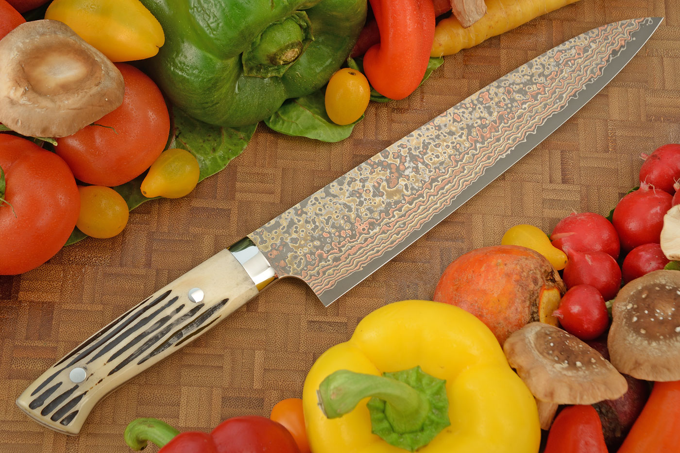 Yushoku Stainless Chef's Knife (Gyuto) - 240mm (9-1/2in) - with Stag