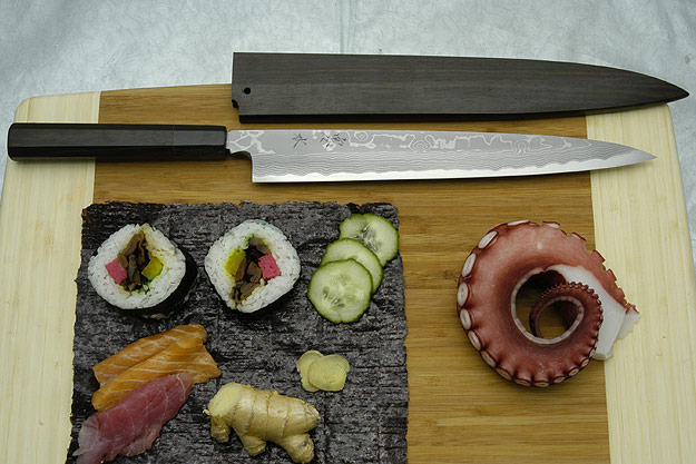Kansui Suminagashi Right-Handed Yanagiba (Sashimi Knife) - 270mm - with saya