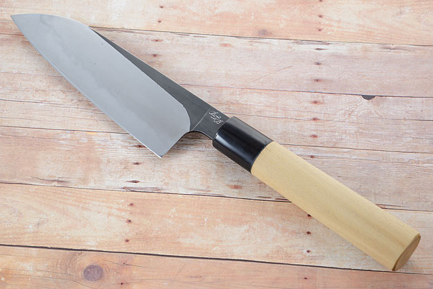 Chef's Knife (Santoku) Honyaki with Ho Wood and Buffalo Horn (5-3/4