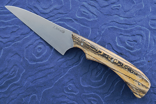 Wharncliffe Chef's Utility Knife (4 in) with Snakeskin Sycamore