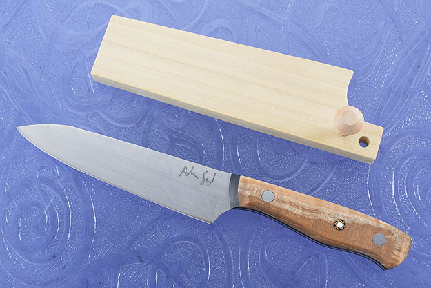 Utility Knife with Curly Maple and Black G10 (5 in.)