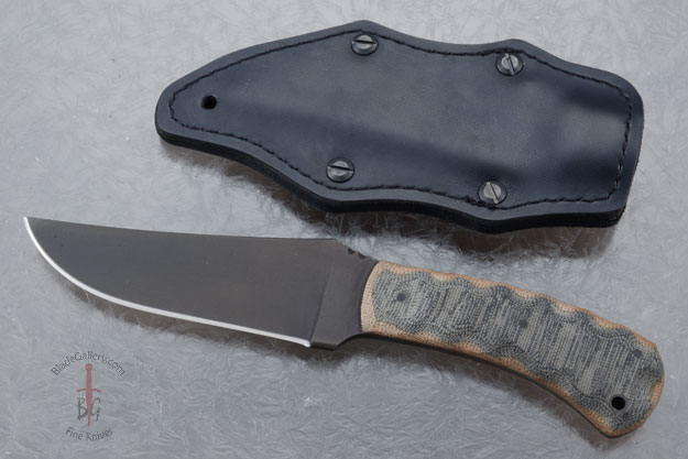 Belt Knife -- Wasp -- Sculpted Black/Brown Micarta