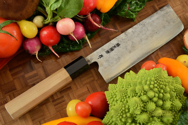 Maboroshi no Meito Vegetable Cleaver - Nakiri, Traditional with Finger Rest - 165mm (6 1/2 in.)