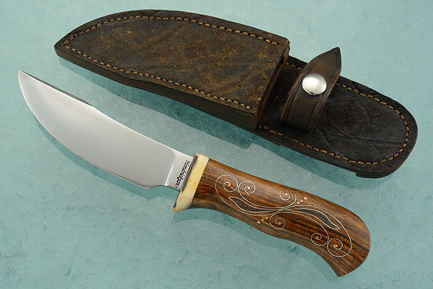 Classic High Clip Hunter with Ash, Stag, and Silver Vines Inlay