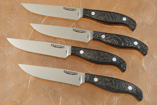 Gatsby Clip Point Steak Knife with Carbon Fiber (Set of 4)