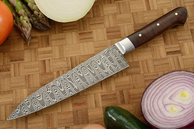 Chef's Knife with Ringed Gidgee and Spirograph Damascus (6-3/4 in)
