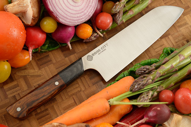 Chef's Knife (Santoku) -- 7-1/3 in. -- with Ironwood -- 52100 Carbon Steel