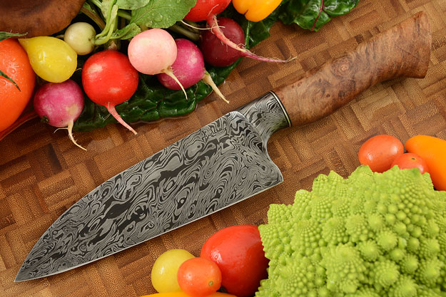 Integral Damascus Chef's Knife - Santoku (6-1/4