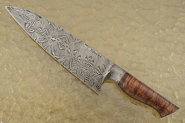 Chef's Knife (9 in.) with Curly Koa and Mosaic Damascus
