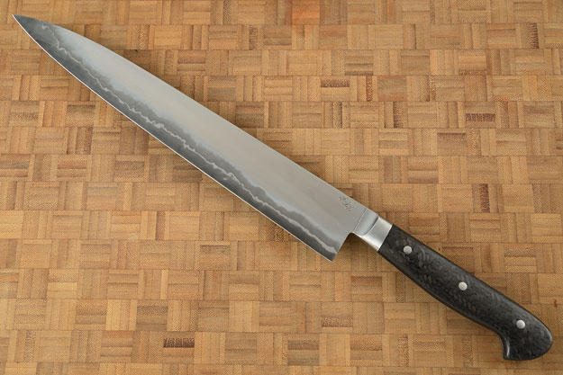Slicing Knife (Sujihiki) with San Mai and Carbon Fiber (10-3/4