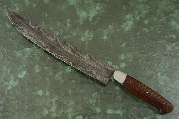 Dragon's Breath Damascus Scimitar (12-3/4 in) with Snakewood