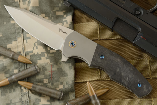 Crossroads Flipper with Marbled Carbon Fiber and Titanium