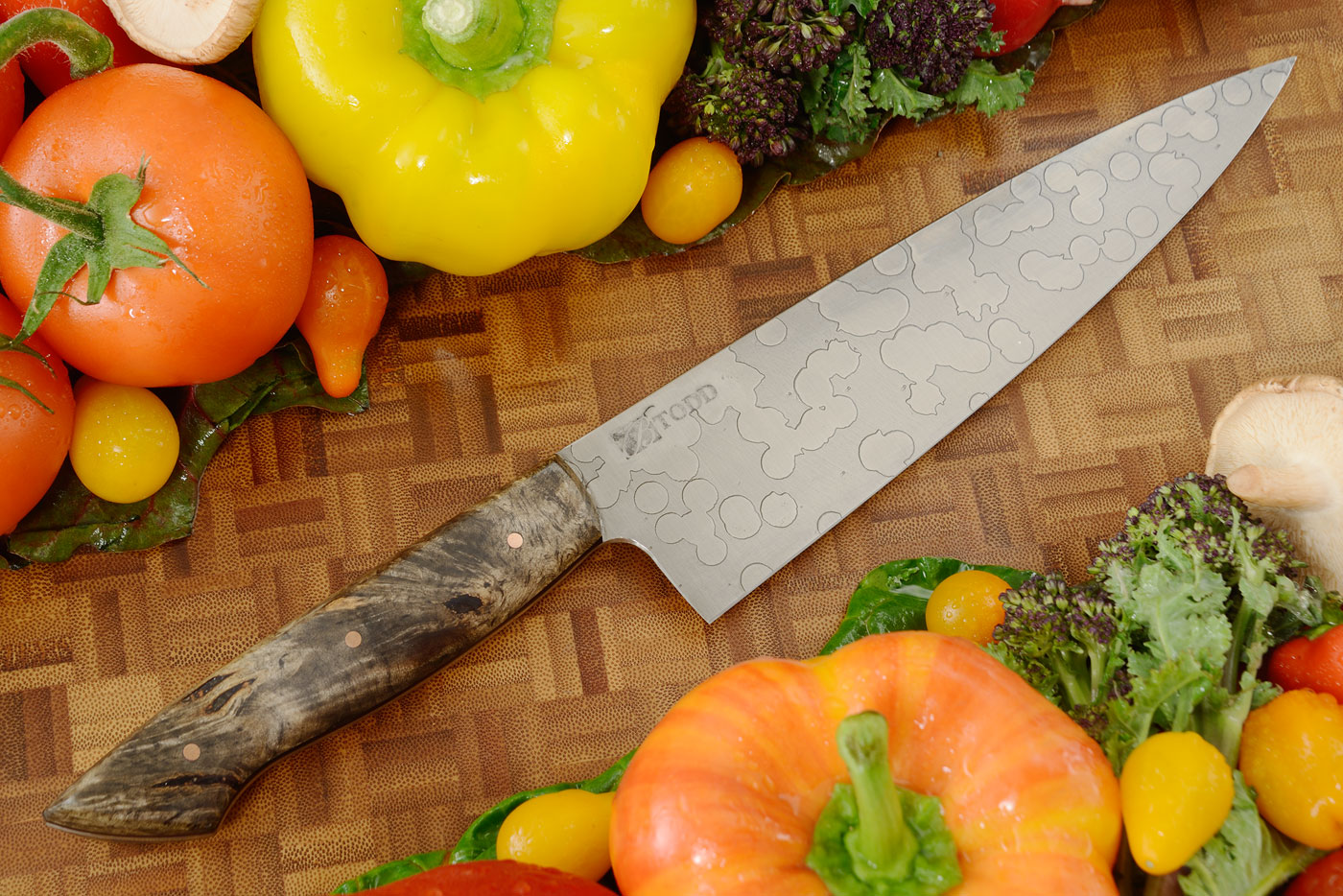 Chef's Knife (7-3/4 in.) with Buckeye Burl - Carbon Steel